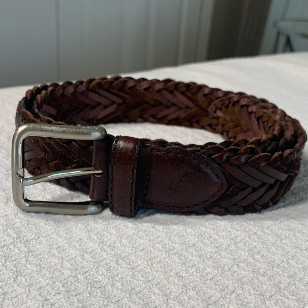 Tommy Bahama leather braided belt brown leather and suede size 38-40 large